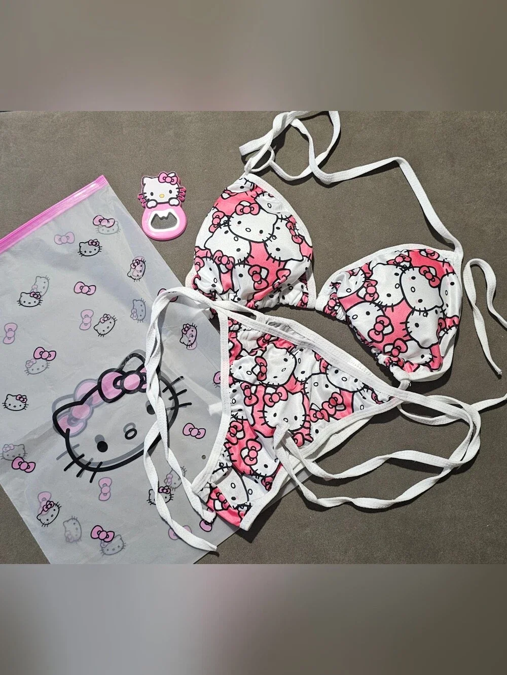 HK Women's & Teens Bikini Set with Bottle Openers and Plastic Pouch - Medium